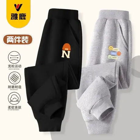 雅鹿童装儿童裤子春秋款2024新款长裤中大童宽松秋季休闲运动裤潮商品大图