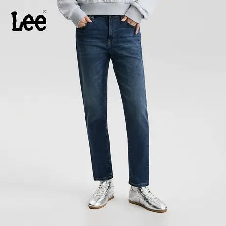 【张凌赫代言】Lee商场同款25秋冬新413高腰小直脚深蓝色女牛仔裤商品大图
