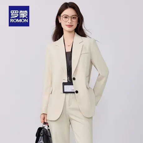 罗蒙女士气质优雅单西外套2025秋季新款日常知性工装西服修身上衣商品大图