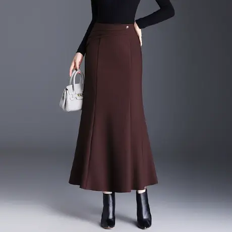 修身显瘦包臀鱼尾裙半身裙女秋季2025新款高腰通勤气质长裙一步裙商品大图