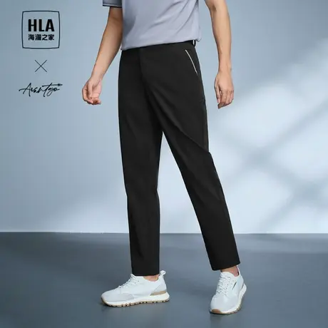 HLA/海澜之家轻商务时尚系列休闲裤24春夏新款微弹撞色绣花裤子男商品大图