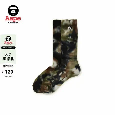 Aape旗舰店配饰猿人刺绣潮流扎染中筒袜5190XXP商品大图