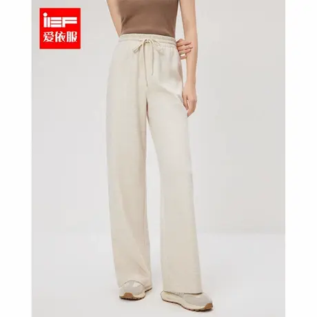 IEF/爱依服裤子2025冬春新款韩版简约休闲慵懒风通勤百搭阔腿裤商品大图