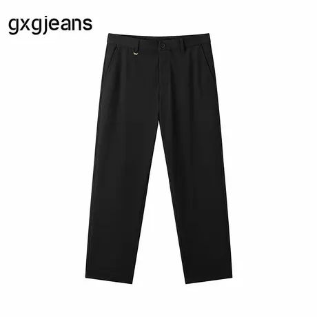 gxg.jeans男装 黑色简约通勤宽松直筒休闲西裤长裤男裤 25秋新品图片