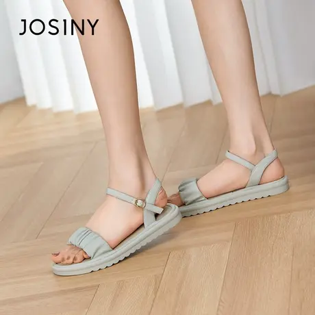 卓诗尼凉鞋女夏外穿一字带法式百搭仙女风平底舒适配裙子凉拖鞋女图片