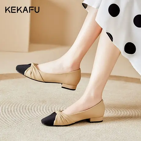 珂卡芙平底气质单鞋女2023新款秋季百搭晚晚风温柔鞋子配裙子女鞋商品大图