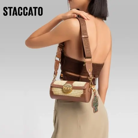 思加图新款榛果卷时尚度假风编织包手提背提包女X2979BX3图片