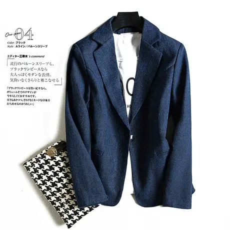 小西装短款外套女士上衣2025春装新款英伦修身韩版小众长袖西服商品大图