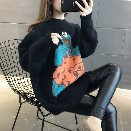 毛衣女装2024新款春秋季春款春装女士宽松毛衣裙外穿打底衫中长款商品大图