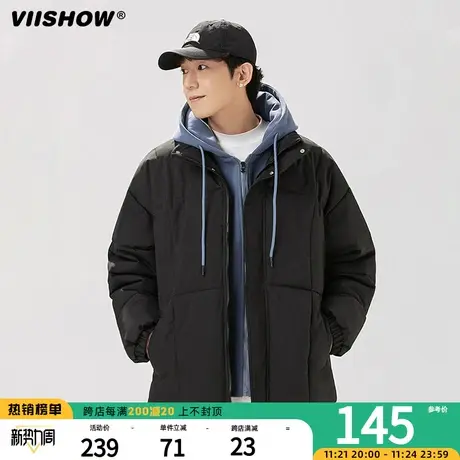 VIISHOW假两件棉服男秋冬季加厚保暖棉衣袄子面包服新款潮牌外套商品大图