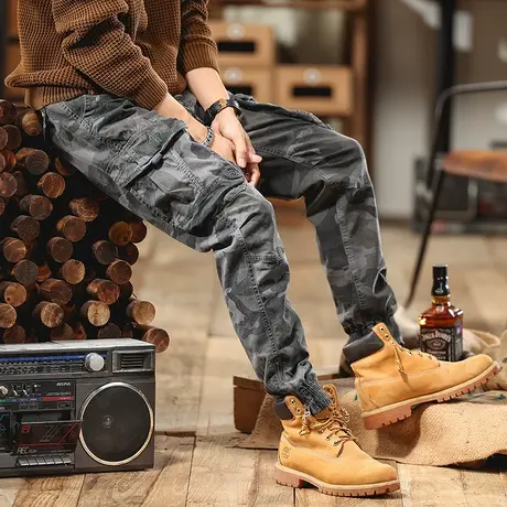 男士休闲裤工装裤男大码潮流裤子束脚工装裤春秋冬宽松裤子男款商品大图