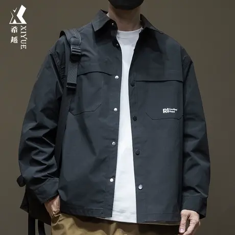 衬衫式夹克外套男工装加棉衬衣男士2025春秋宽松大码胖子棉衣男装图片