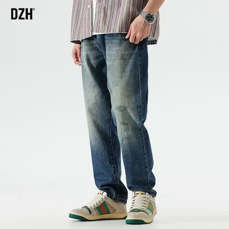 男士美式做旧牛仔裤男秋冬新款直筒休闲裤长裤2023年新款大码男裤商品大图