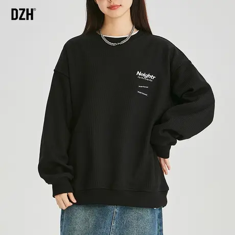 无性别黑色卫衣潮牌男新款2023爆款慵懒风衣服情侣装男士秋装上衣商品大图