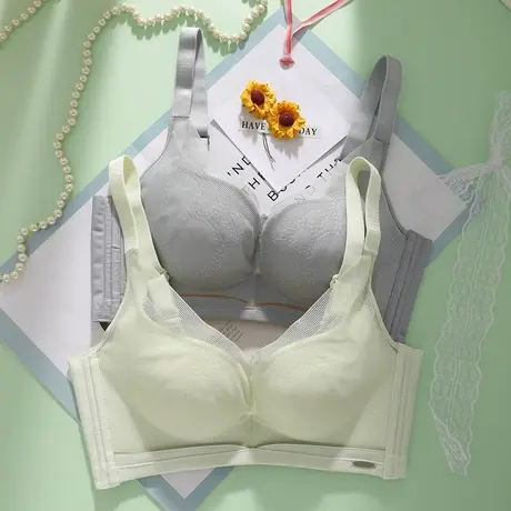 乳胶内衣女薄款聚拢上托防下垂收副乳软钢圈纯欲性感新款透气文胸商品大图
