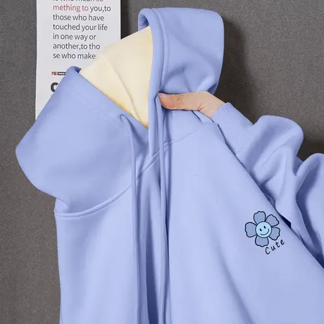 小个子卫衣女秋冬2023新款爆款连帽加绒加厚冬季外套高级感超好看图片