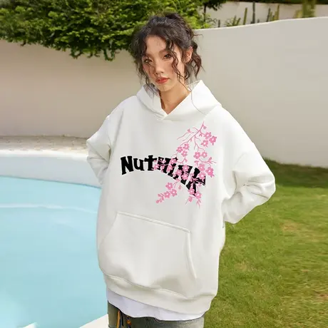 宽松大码日系潮牌重磅420g连帽卫衣男春季加绒加厚情侣保暖外套图片