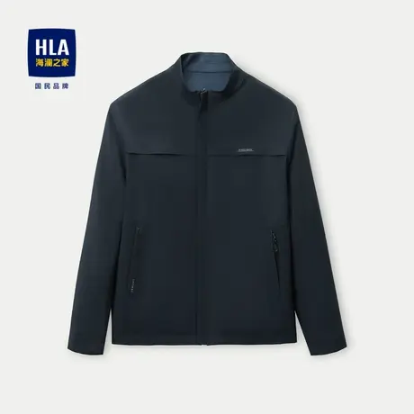 【双面穿】HLA/海澜之家夹克2024春夏新款立领牛奶丝商务外套男士图片