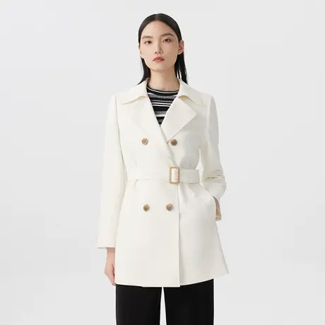 LANCY/朗姿春季新款通勤宽松风衣中款收腰高级感外套女图片