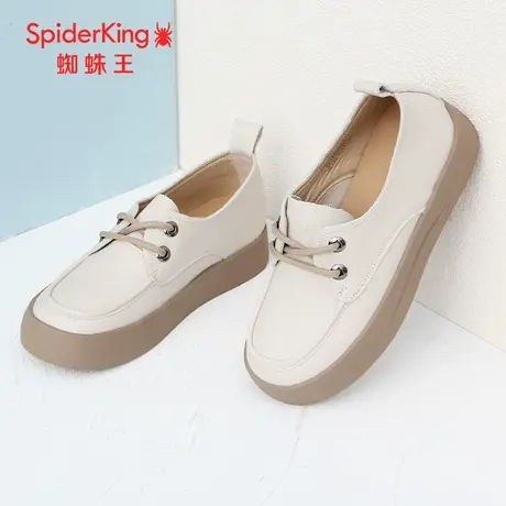 SPIDER KING/蜘蛛王皮鞋女真皮2023春商场新款单鞋小白鞋女软底潮商品大图