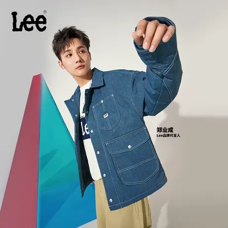 【郑业成同款】Lee23秋冬新品buddy Lee舒适防泼水男女同款棉服蓝图片