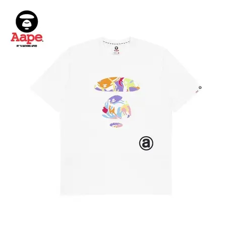 Aape旗舰店男装春夏经典迷彩猿颜印花宽松薄款短袖T恤1269XXK商品大图