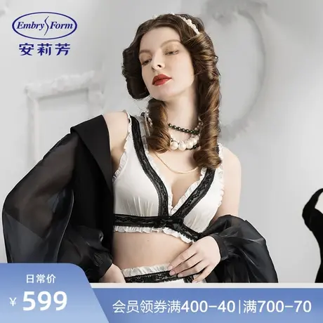 安莉芳致敬COCO系列 蕾丝文胸女深V无钢圈内衣EB00400图片