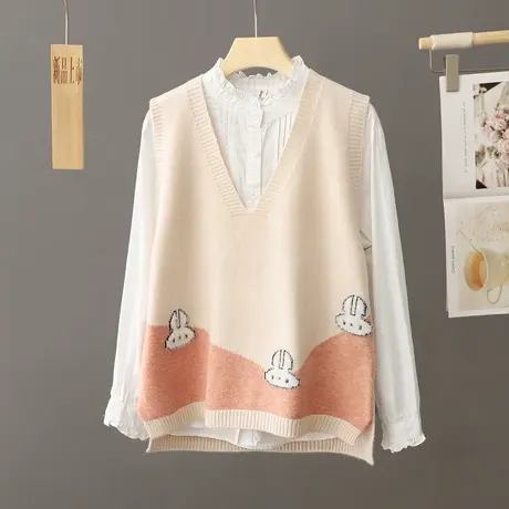 秋冬2023新款女士针织马甲女款春秋毛衣背心外穿坎肩马夹外搭上衣商品大图