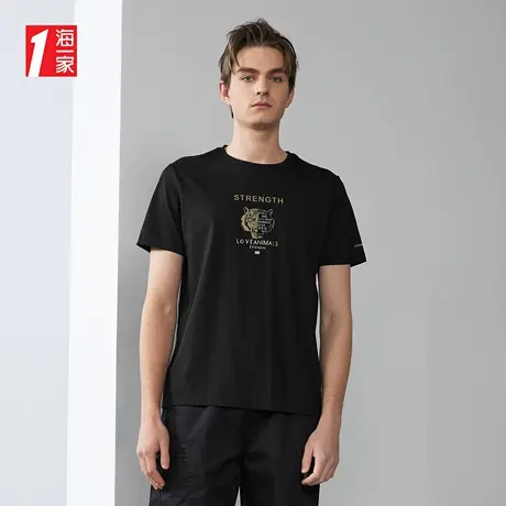 海一家创意个性印花短T2023夏季新款舒适圆领时尚短袖T恤男商品大图