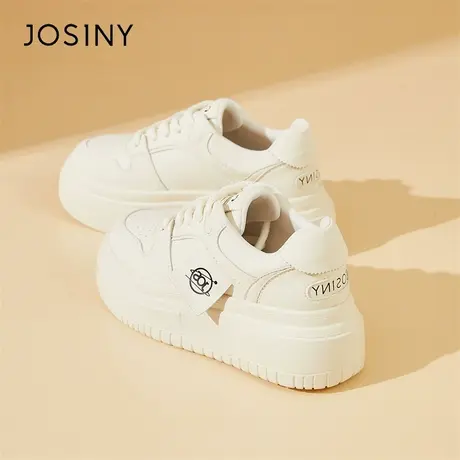 Josiny/卓诗尼厚底小白鞋女款2024新款春季百搭运动休闲松糕单鞋商品大图