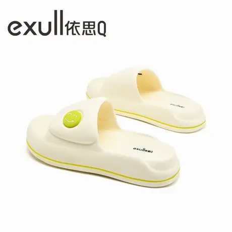 exull/依思Q拖鞋女新款厚底外穿踩屎感防滑可爱简约宿舍静音凉拖商品大图