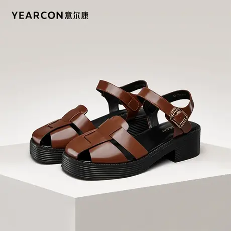 意尔康女鞋官方旗舰店凉鞋女款夏季气质女士罗马时装包头outlets图片