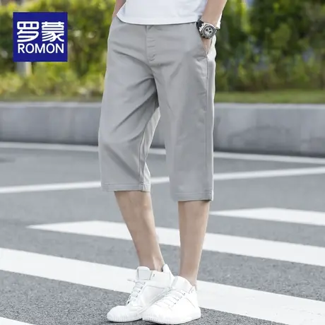 罗蒙休闲短裤男夏季薄款男士七分裤2024新款宽松直筒7分中裤男款图片