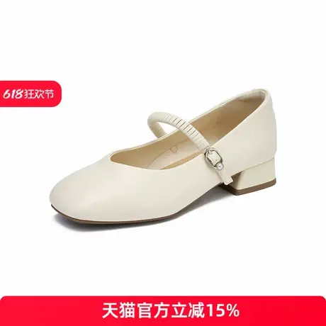 卓诗尼2025年夏季新款时尚百搭玛丽珍鞋女鞋子休闲简约图片