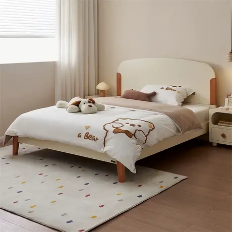 全友家居现代简约儿童床多功能1.5米男女孩实木高脚单人床商品大图