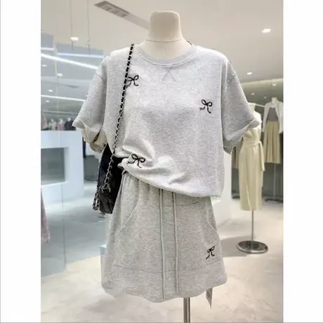 洋气时髦休闲时尚运动套装女夏季宽松韩版短袖T恤半身裙两件套潮商品大图