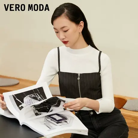 Vero Moda奥莱夏季清仓条纹松紧拉链时尚百搭气质简约吊带背心女图片