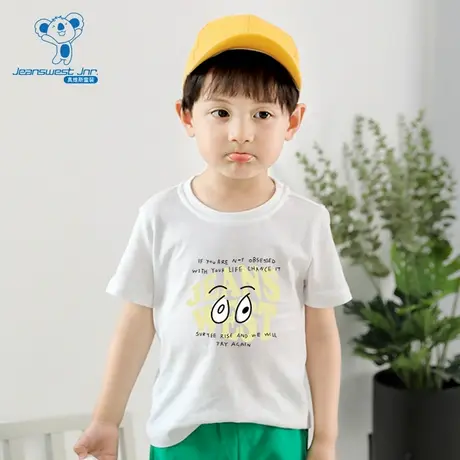 DQ真维斯童装2025夏季新款男童圆领棉质印花短袖T恤上衣图片