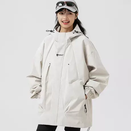 冲锋衣男日系潮牌宽松连帽登山服男士春秋款美式休闲工装夹克外套商品大图