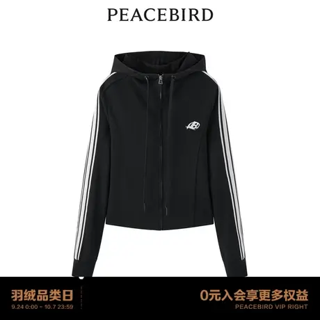 【商场同款】太平鸟女装2023秋季新款连帽短款拉链卫衣A3CRD3302图片