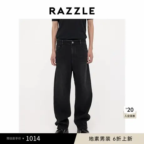 RAZZLE 地素男装黑色2025春季牛仔直筒裤图片