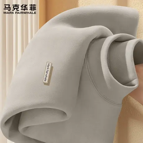 马克华菲打底衫男双面德绒2025新款冬季青少年半高领内搭男款t恤X商品大图