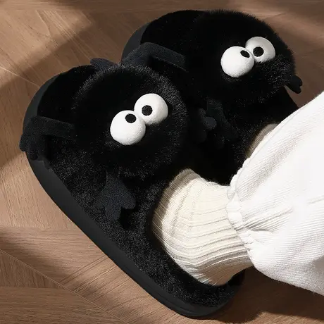 可爱棉拖鞋女士冬季2023新款室内家居厚底毛毛拖鞋女款外穿秋冬天图片