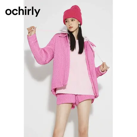 【七七酱专享】欧时力 含羽绒棉服外套新款冬宽松别致肌理感小众图片