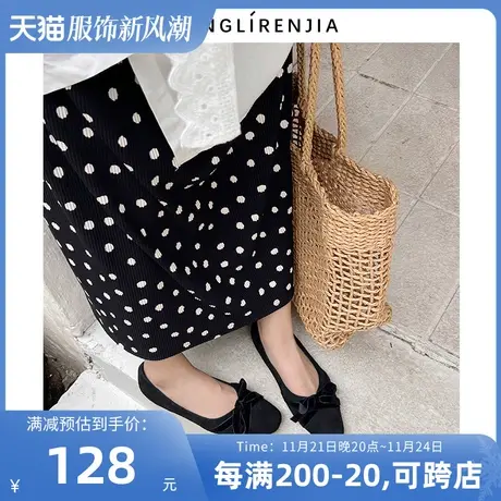 弄里人佳大码女鞋41-43单鞋春新鞋气质款蝴蝶结工作鞋40 42宽胖脚图片