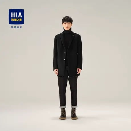 HLA/海澜之家2023含羊毛大衣含山羊绒商务挺括毛呢外套男商品大图