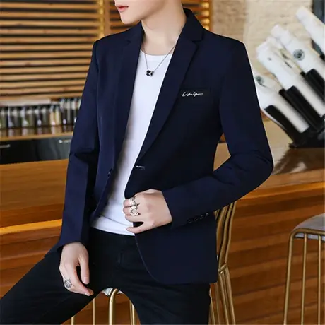 男士西装秋装韩版修身青年帅气小西服春秋季薄款单西上衣外套潮流商品大图