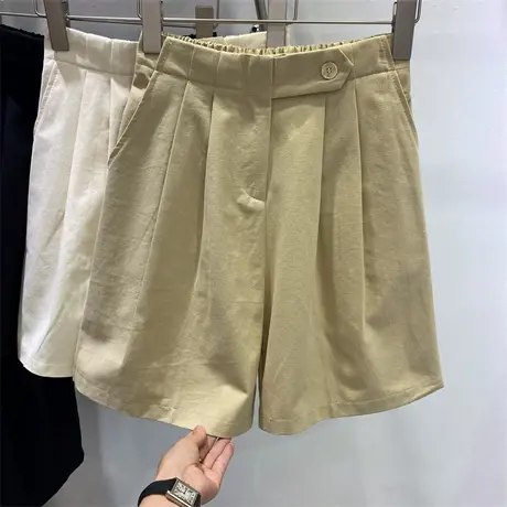 欧货高端工装短裤女宽松新款高腰a字裤子女夏五分阔腿裤休闲中裤商品大图