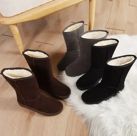 雪地靴女冬2023年冬季新款加绒加厚棉鞋女皮毛一体中筒靴子女潮图片