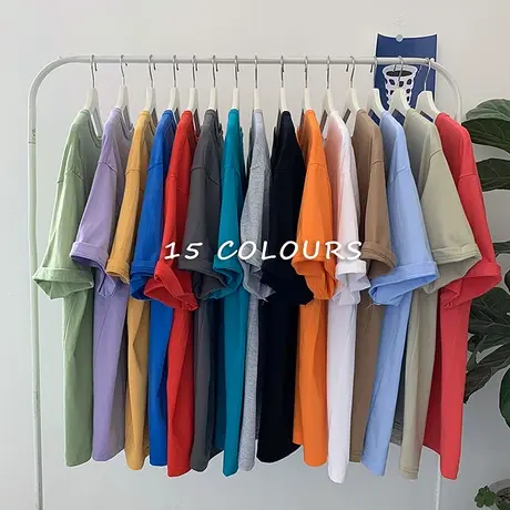 230g重磅纯棉短袖t恤男女基础款简约纯色无缝打底衫情侣装白色Tee商品大图